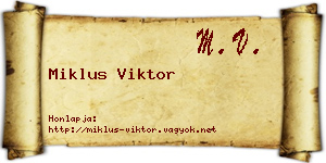 Miklus Viktor névjegykártya